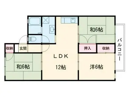 ジェンティールTATEISHI I(3LDK/2階)の間取り写真