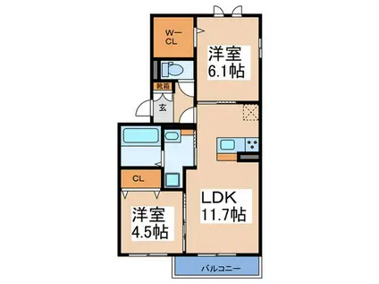 アイボヌール(2LDK/3階)の間取り写真