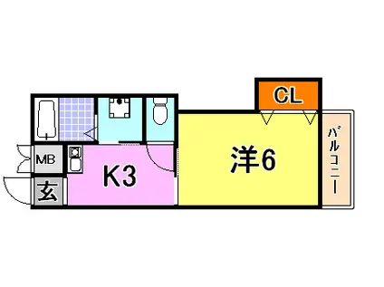サンマジェスタ(1K/3階)の間取り写真
