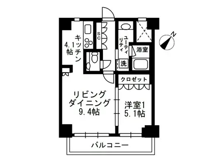 アーバンパーク代官山II(1LDK/3階)の間取り写真