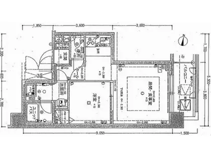 ライオンズマンション北大前(1LDK/3階)の間取り写真