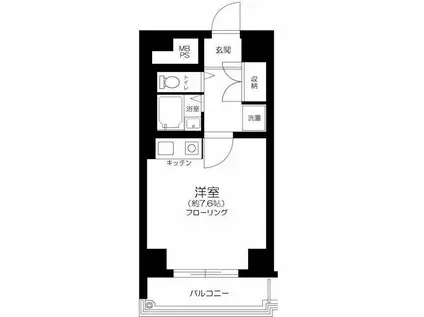 ダイアパレス尾久駅前第2(ワンルーム/3階)の間取り写真