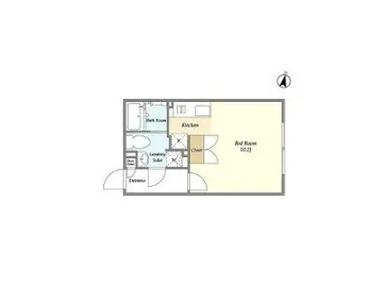 ライトテラス中野坂上(ワンルーム/2階)の間取り写真