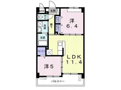 ヴィラ・アリーエ(2LDK/3階)の間取り写真