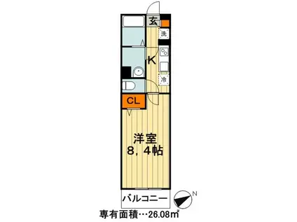 リブリ・津田沼ウエスト(1K/3階)の間取り写真