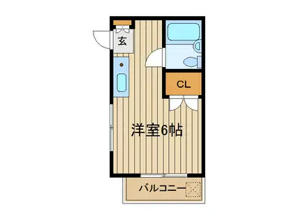 グリーンストーク(1K/1階)の間取り写真