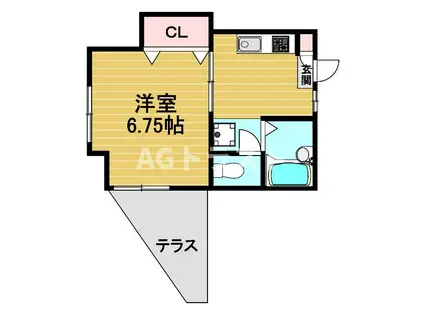 ティホシィ(1K/1階)の間取り写真