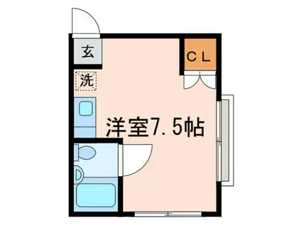 ブリッチII(ワンルーム/1階)の間取り写真