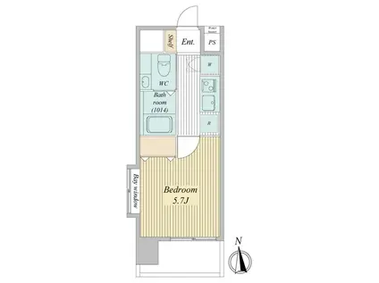 レジデンス門前仲町(1K/9階)の間取り写真