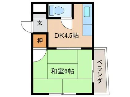ハイツさつき(1DK/1階)の間取り写真