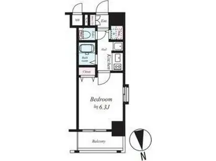 プレサンス久屋大通公園サウス(1K/9階)の間取り写真
