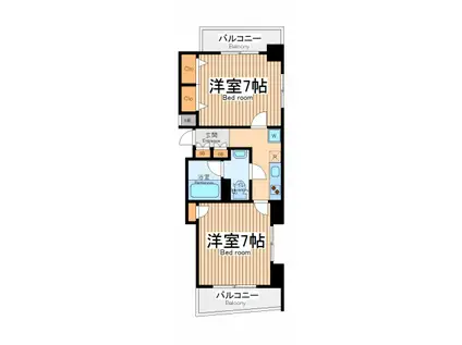 アーバンフラッツ町田(2K/10階)の間取り写真