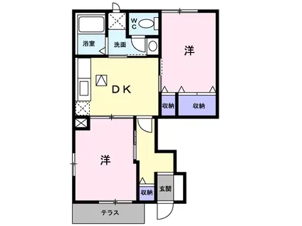 グラン ドゥ ティグレス(2DK/1階)の間取り写真