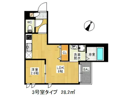 R-SMART PONO(1LDK/2階)の間取り写真