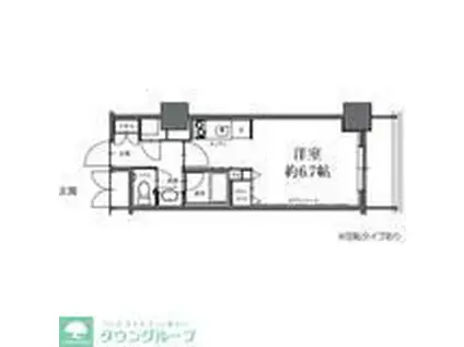 HF駒沢公園レジデンスタワー(ワンルーム/17階)の間取り写真