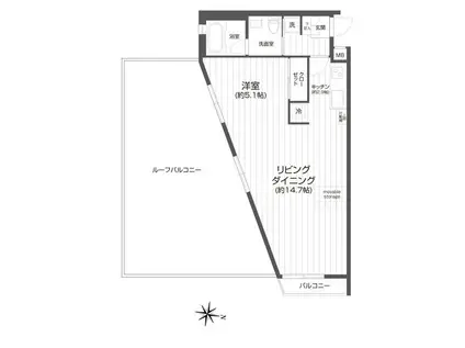 メイクスデザイン用賀(1LDK/3階)の間取り写真