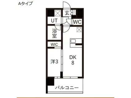 エスリードレジデンス玉造ザ・イースト(1LDK/10階)の間取り写真