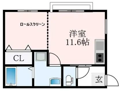 アベニュー北岡(ワンルーム/2階)の間取り写真