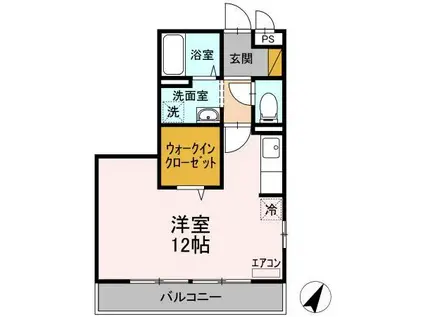 セレニティーホームズA(ワンルーム/2階)の間取り写真