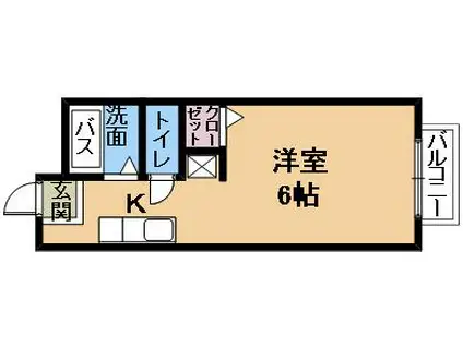 グランエクレール(ワンルーム/2階)の間取り写真