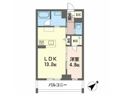 CLASSEUM連坊III(1LDK/4階)の間取り写真