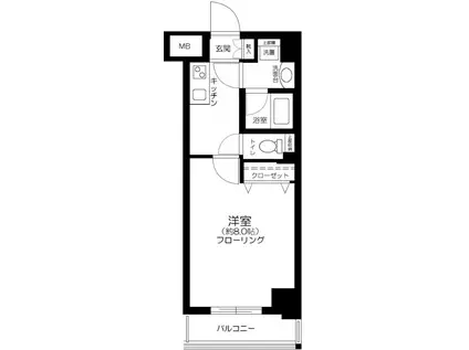 CALM.KOIWA ウエスト(1K/5階)の間取り写真