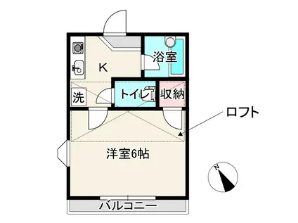 イーストコア(1K/1階)の間取り写真