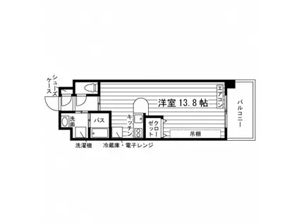 フォレスト富士見ヶ丘(ワンルーム/1階)の間取り写真