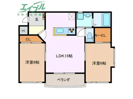 ハイツ・グラナート(2LDK/1階)の間取り写真