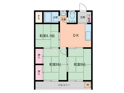 セントラルハイム(3DK/1階)の間取り写真