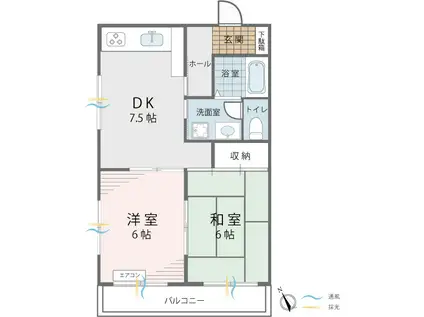 霞ヶ関マンション(2DK/3階)の間取り写真