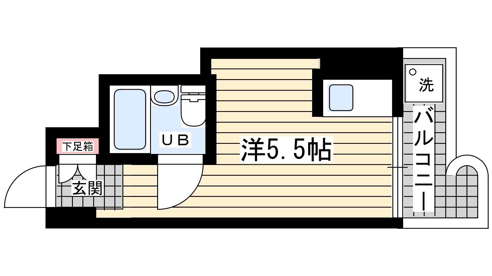 モンセリーチェ甲東園(ワンルーム/2階)の間取り写真