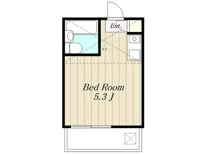 サンハイツ(ワンルーム/2階)の間取り写真