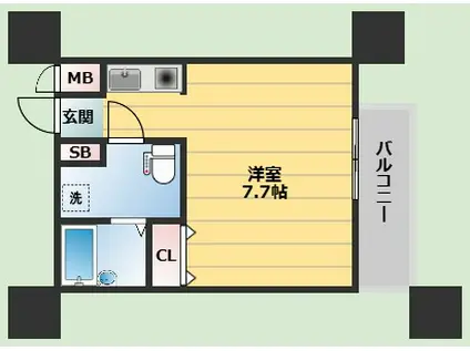 ソレーユ青山(ワンルーム/2階)の間取り写真