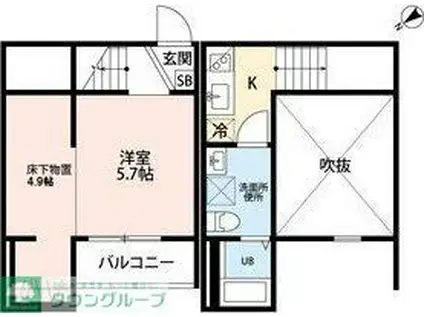 CREANJYU SUZU(ワンルーム/1階)の間取り写真