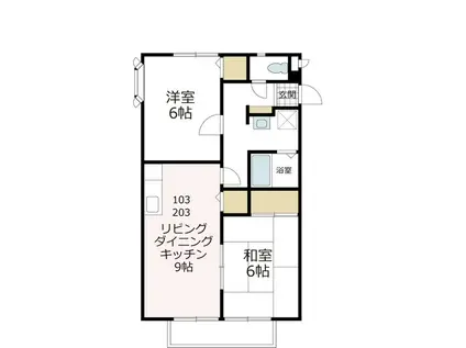 アヴニール(2LDK/1階)の間取り写真