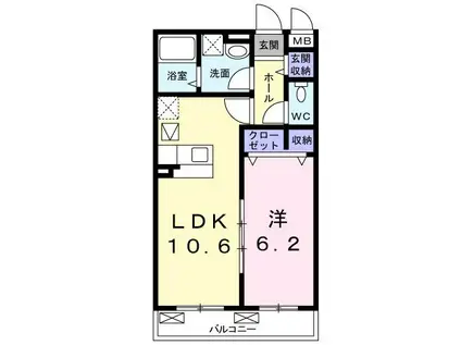 サンシャイン(1LDK/1階)の間取り写真