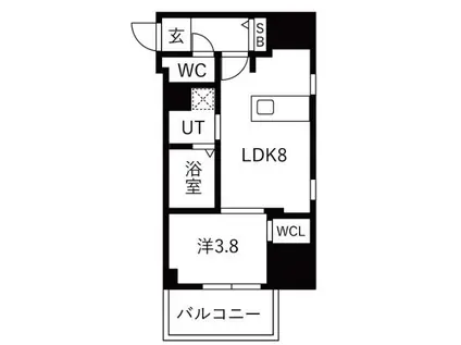 ザ・レジデンスパーク栄(1LDK/3階)の間取り写真
