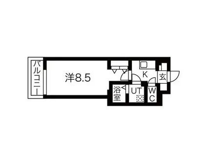 ルネサンスコート祐天寺(1K/3階)の間取り写真