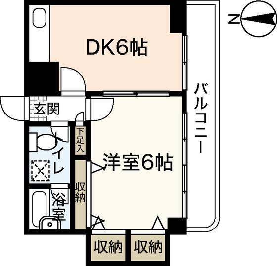 ニューホライズン松本(1DK/4階)の間取り写真
