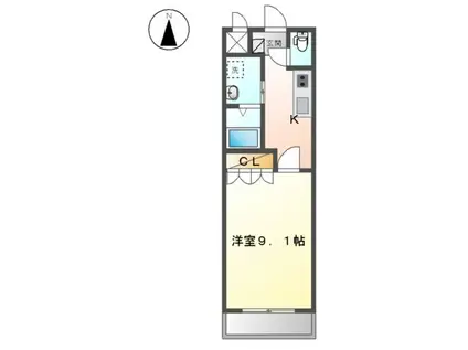 プロスペラーレ(1K/2階)の間取り写真