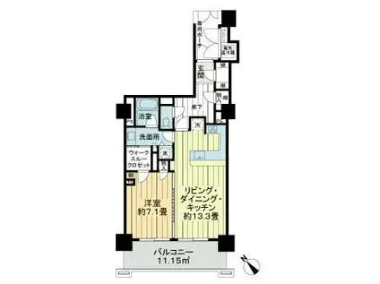 ライオンズタワー仙台大手町(1LDK/12階)の間取り写真