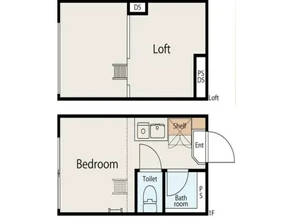 プランドール中目黒(ワンルーム/1階)の間取り写真