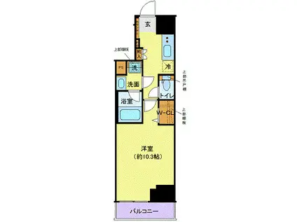 ディアレイシャス池袋(1K/8階)の間取り写真