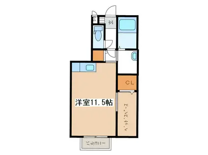 スクエアガーデンC(ワンルーム/2階)の間取り写真