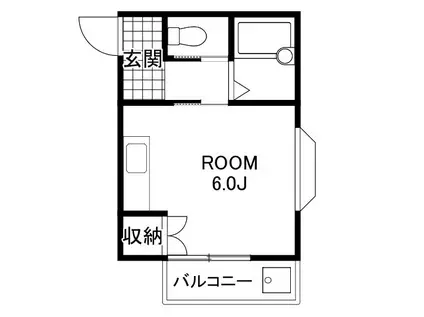 クレアールマンション(ワンルーム/2階)の間取り写真