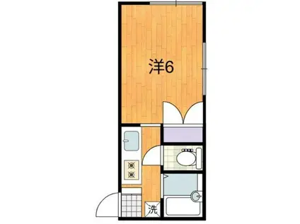 ワタナベハウス(1K/2階)の間取り写真