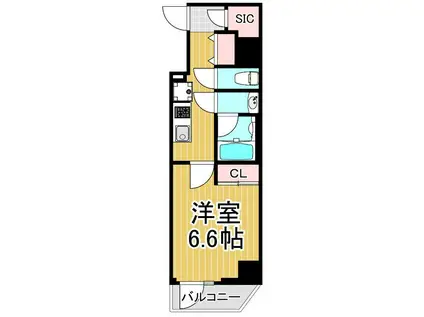 HYS KAMEARI(1K/7階)の間取り写真