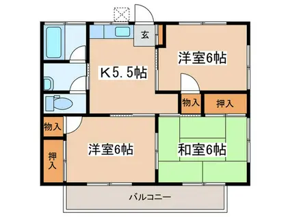 コーポ古沢II(3K/2階)の間取り写真