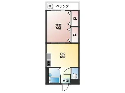 志村ハイツ(1DK/2階)の間取り写真